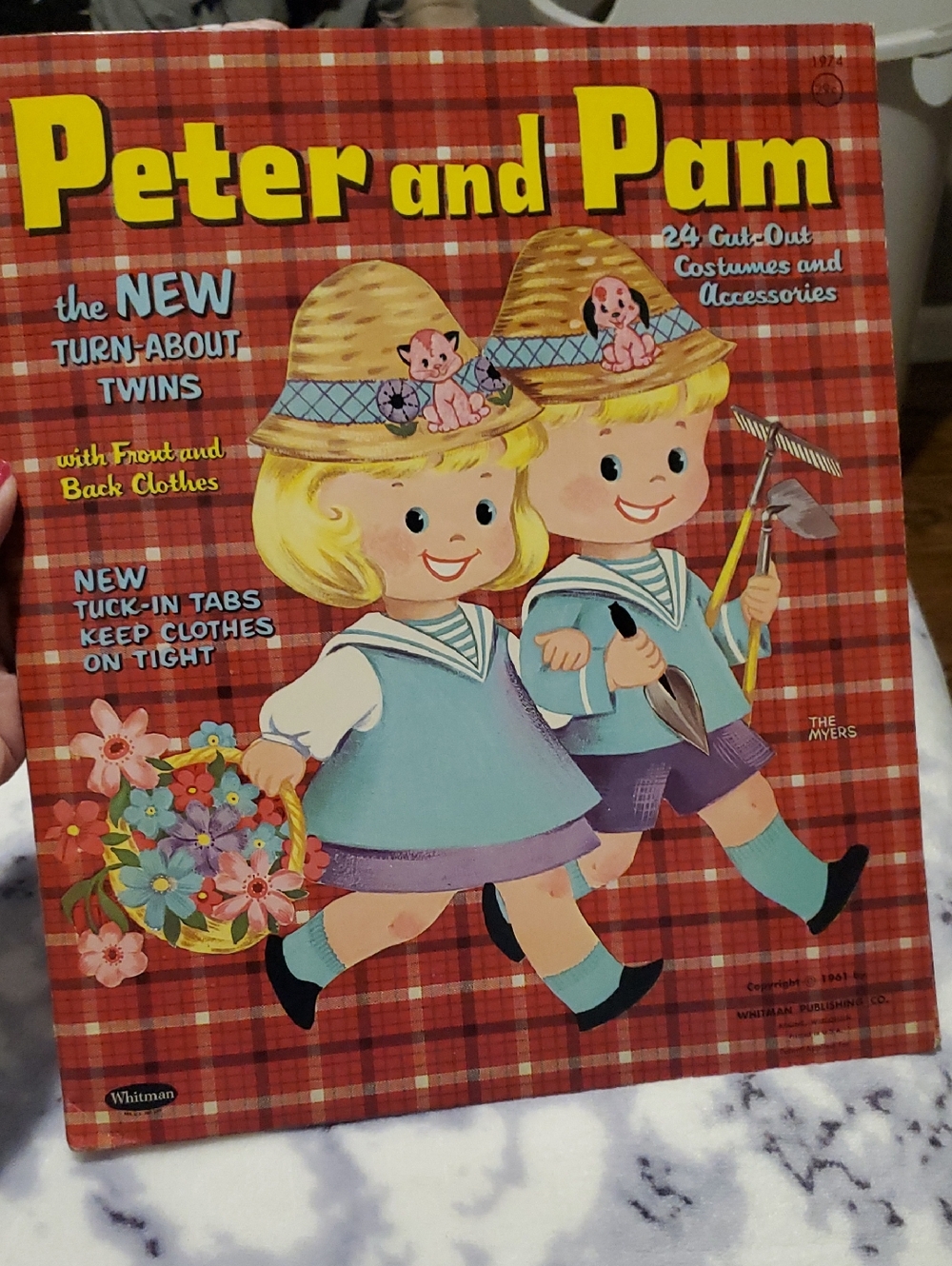 Peter and Pam Vintage Cut-Out Book - Blue & Yellow Cover